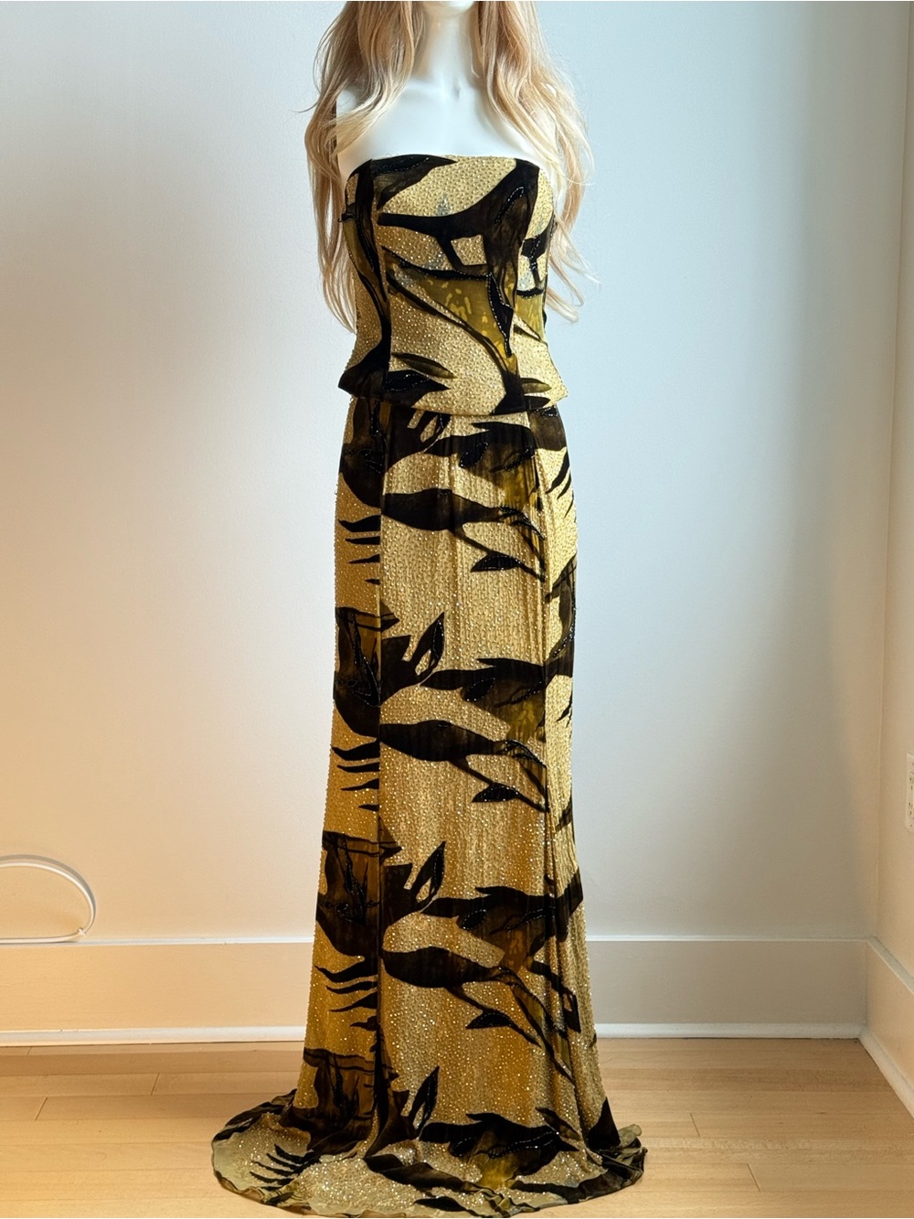 Velvet Green and Black two piece set